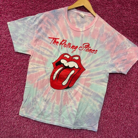 Rolling Stones pastel tie dye tshirt size large - Picture 3 of 4